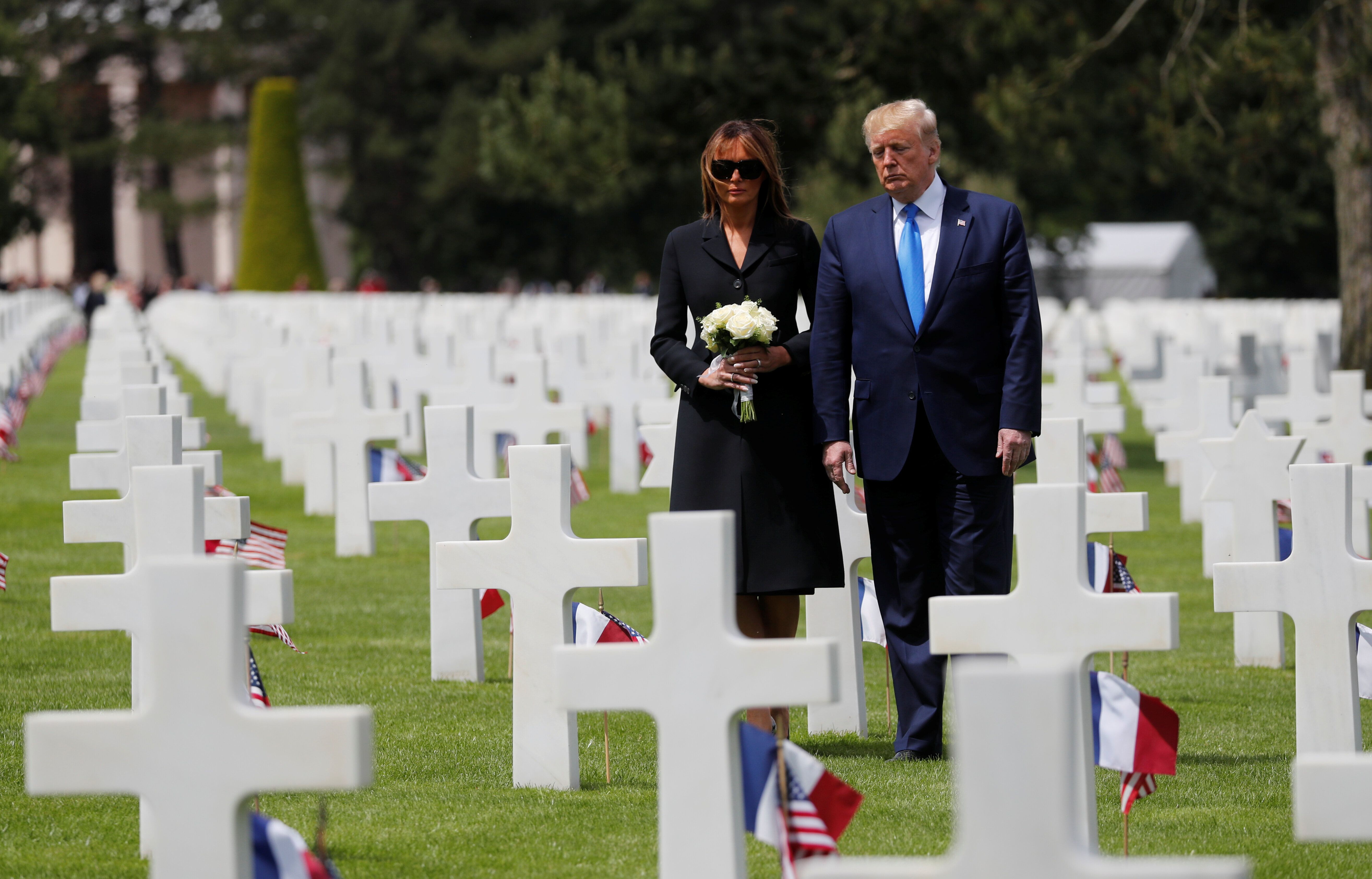 Donald et Melania Trump le 6 juin 2019 pour le 75e anniversaire du débarquement en