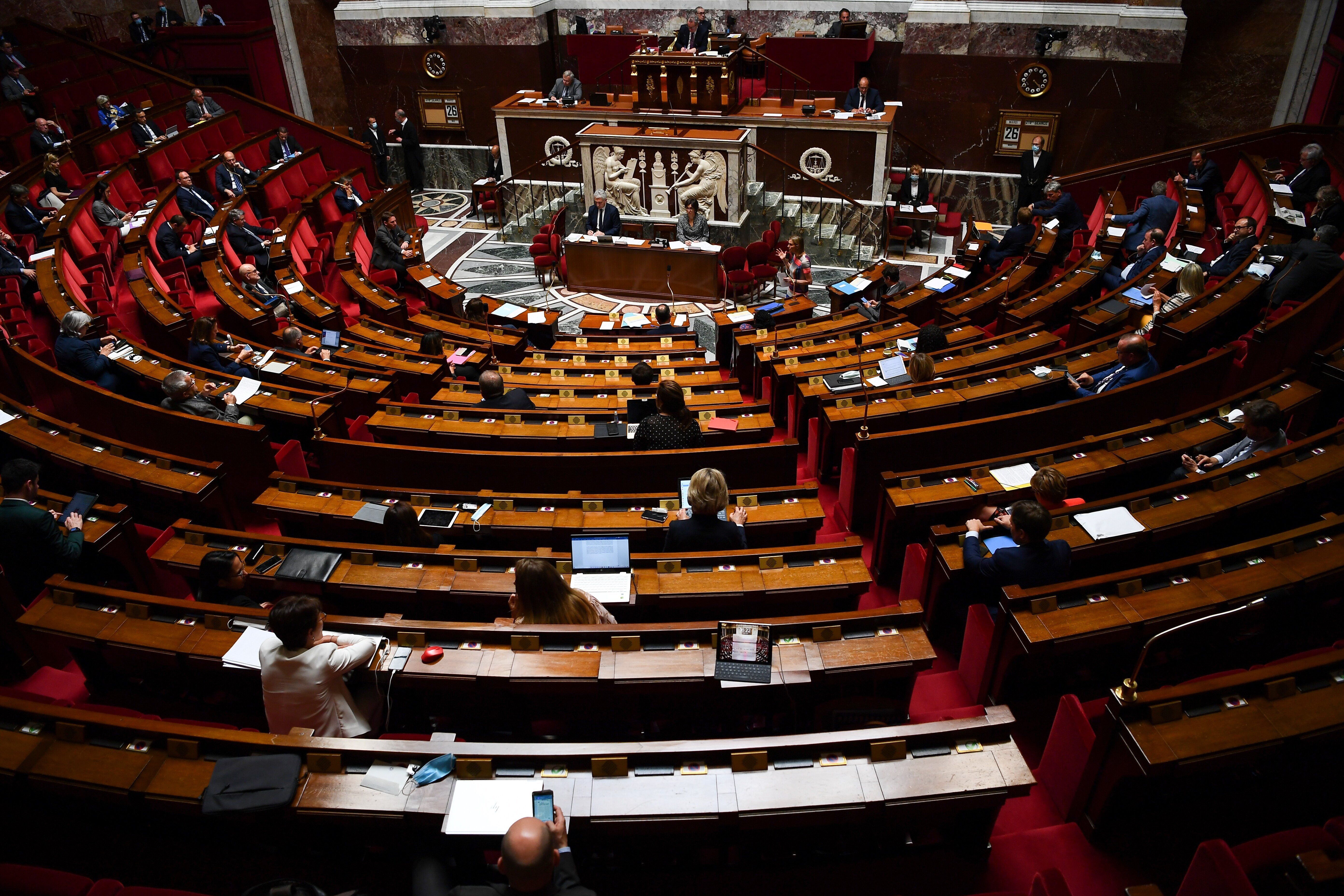 Une vue générale à l'intérieur de l'Assemblée nationale, à...