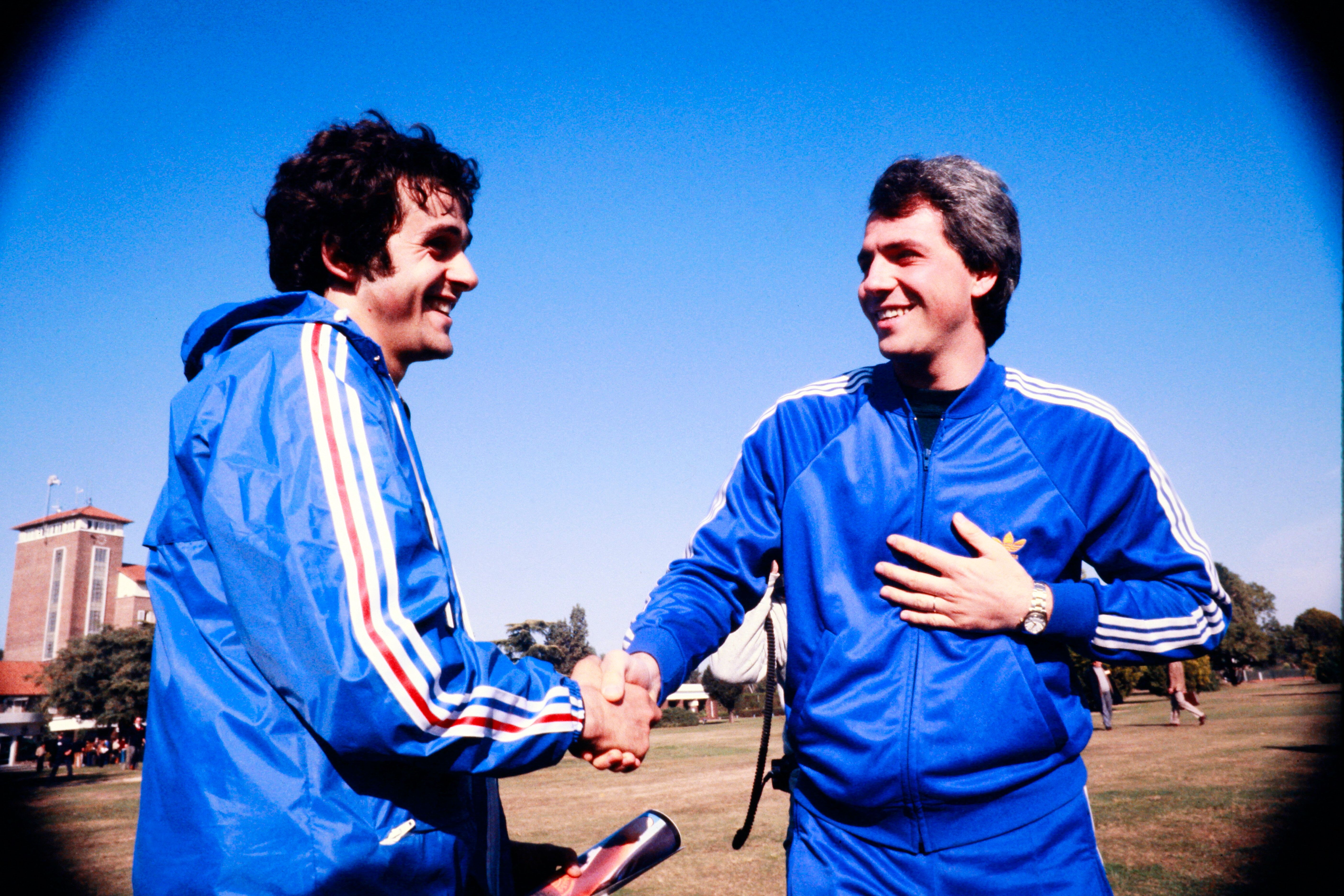 Michel Platini et Paolo Rossi lors de la Coupe du monde de football 1978 en Argentine( (Photo by - /
