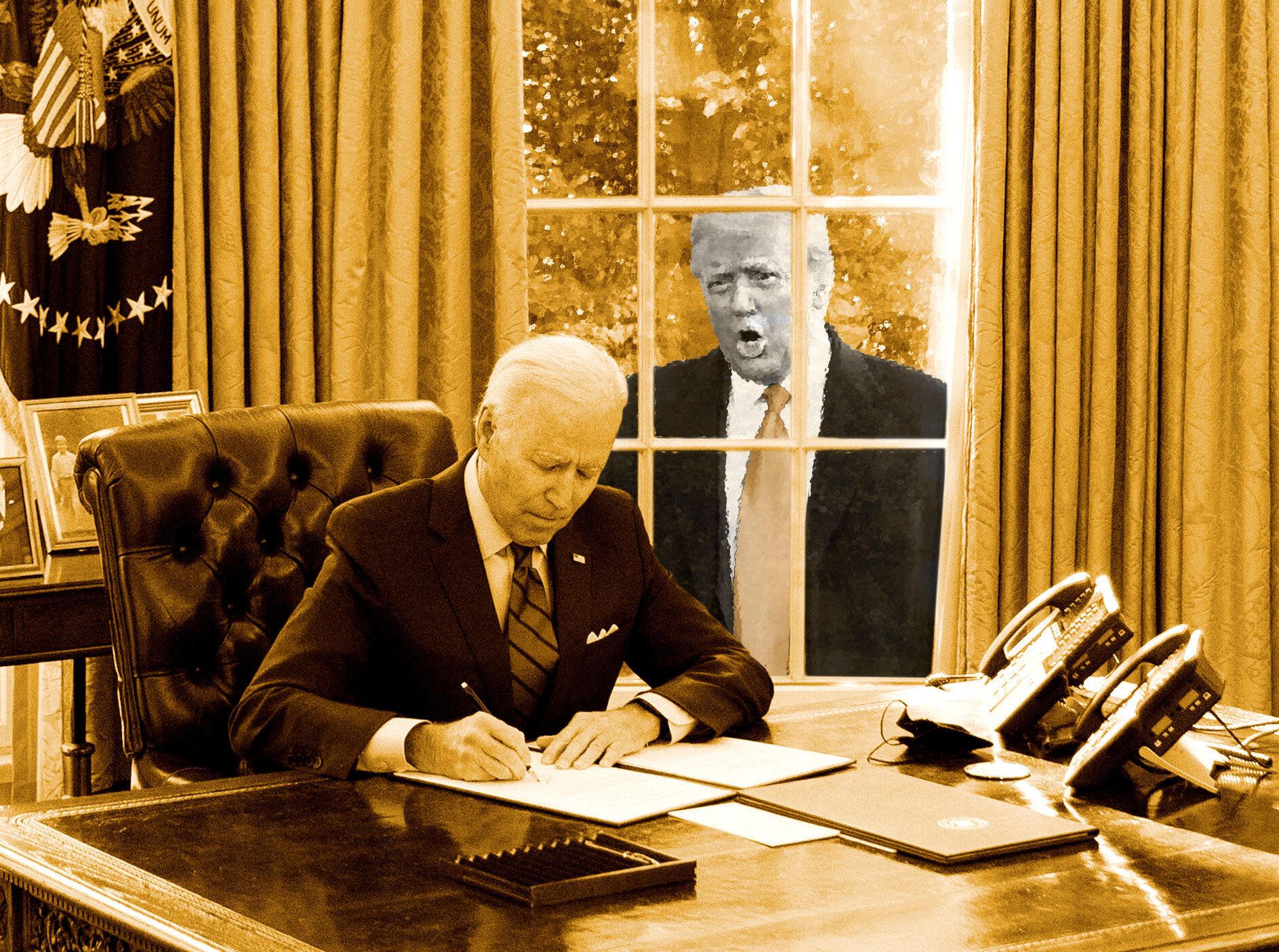 Ce que Joe Biden va garder de l'ère Donald Trump (de gré ou de force) (Illustration Maxime...