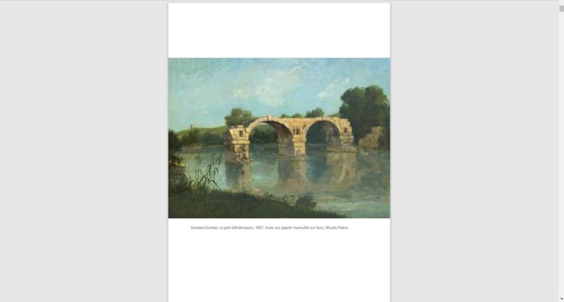 Gustave Courbet (1819-1877) "Le Pont de d'Ambrussum" dét. (1857, huile sur papier marouflé sur bois) musée Fabre, Montpellier (Hérault, France)
