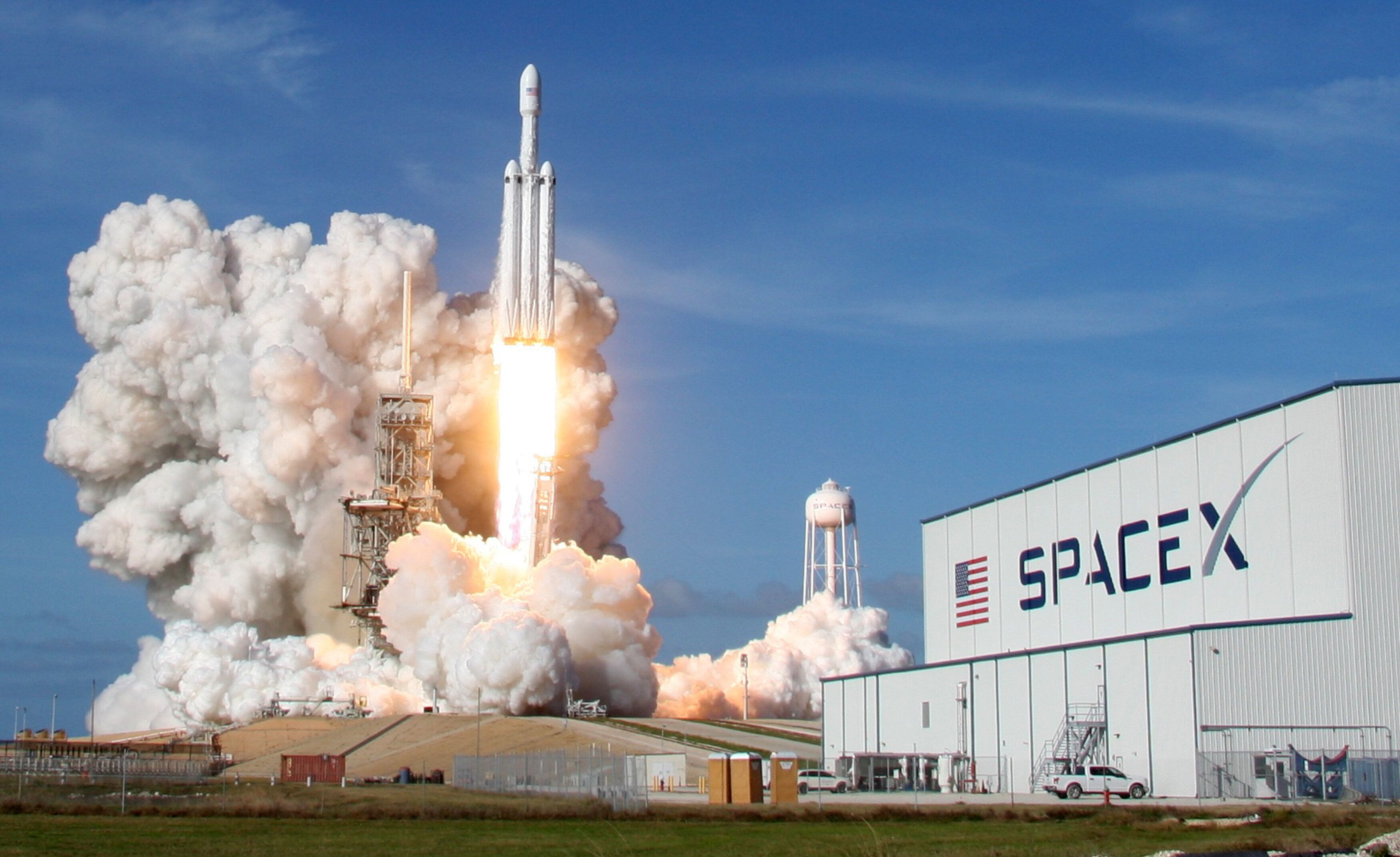 Une fusée Falcon 9 de la société SpaceX, le 6 février 2018 à Cap Canaveral