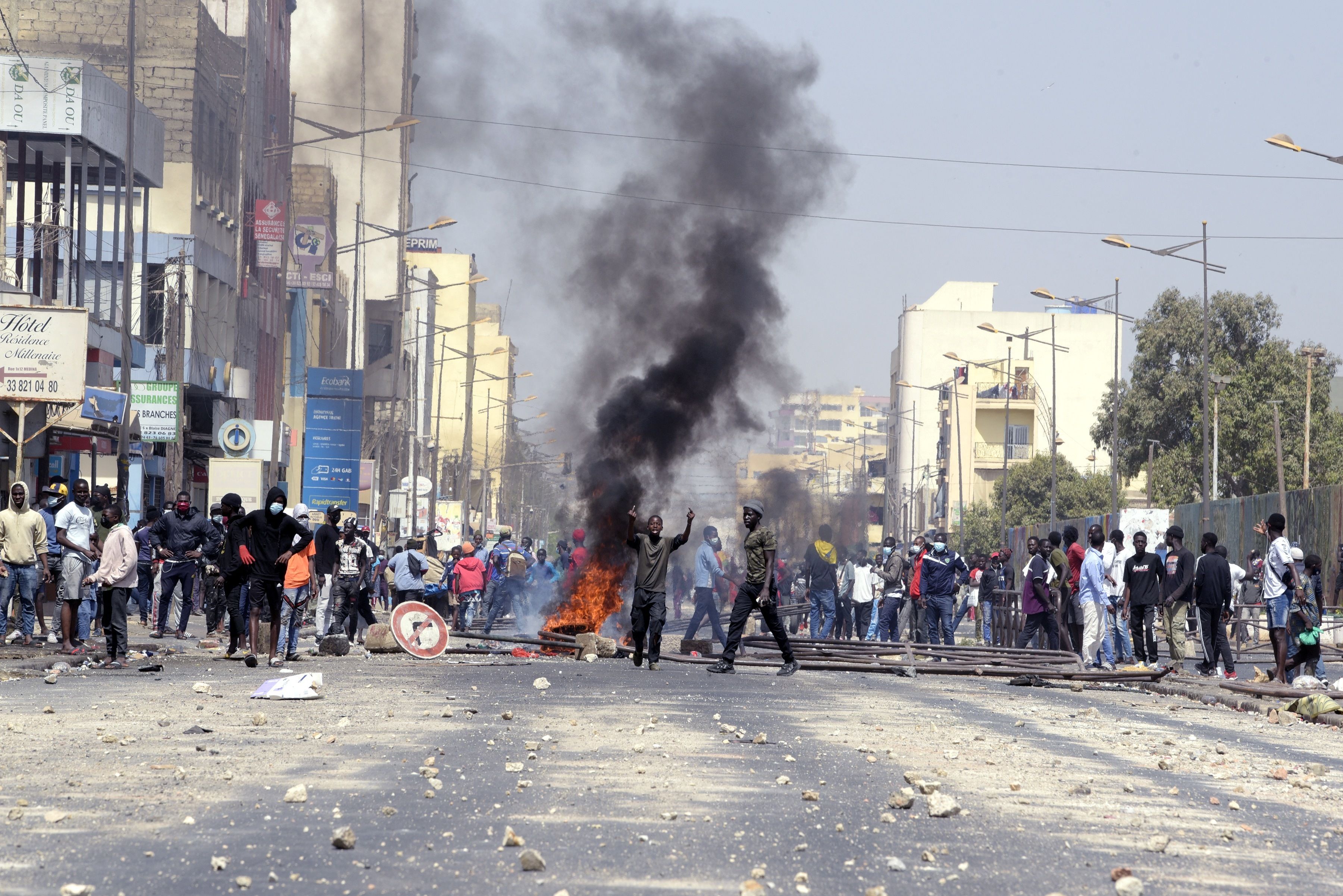 Tensions à Dakar le 5 mars 2021, après l'arrestation d’Ousmane