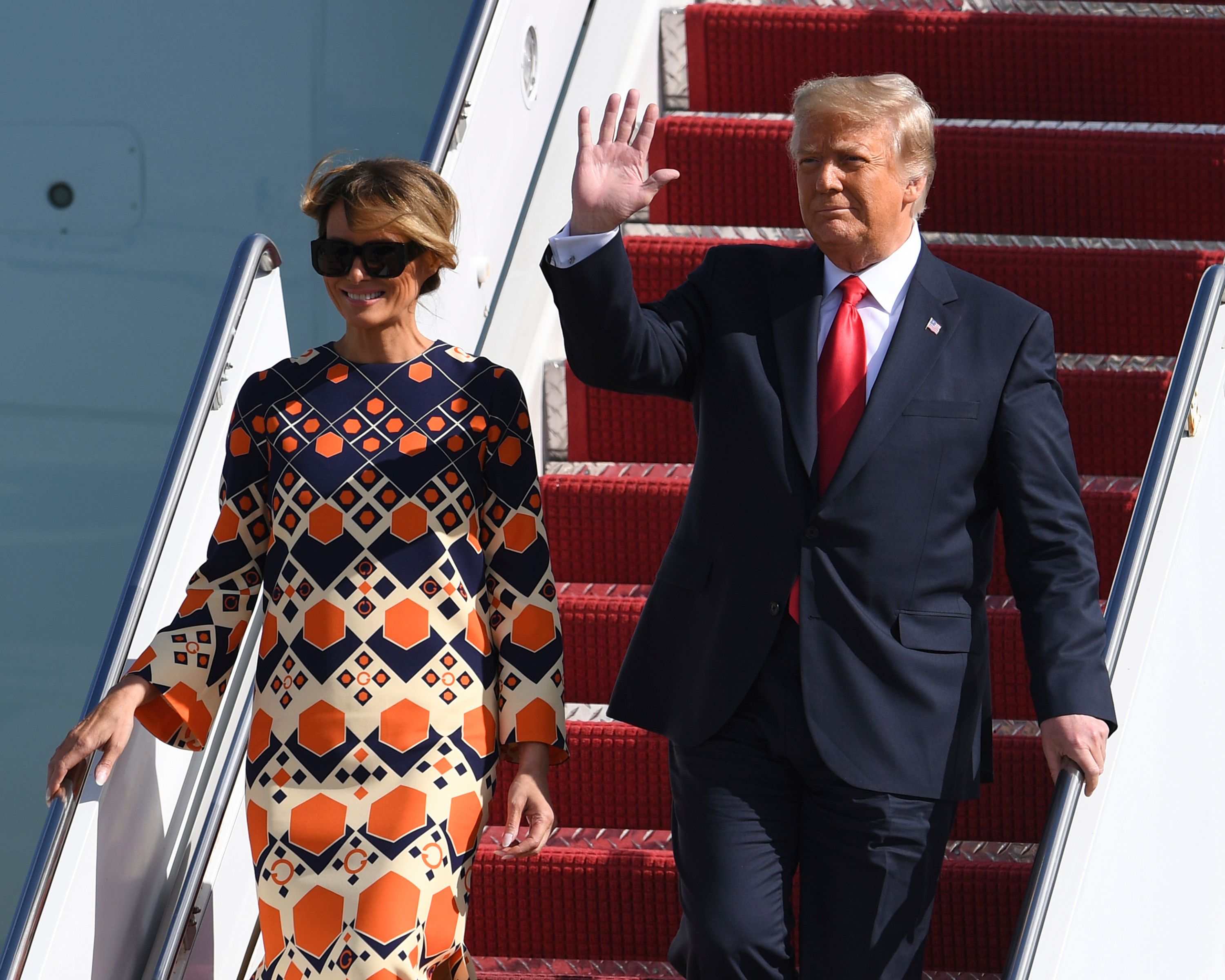 Donald et Melania Trump, ici à West Palm Beach en Floride aux États-Unis, le 20 janvier