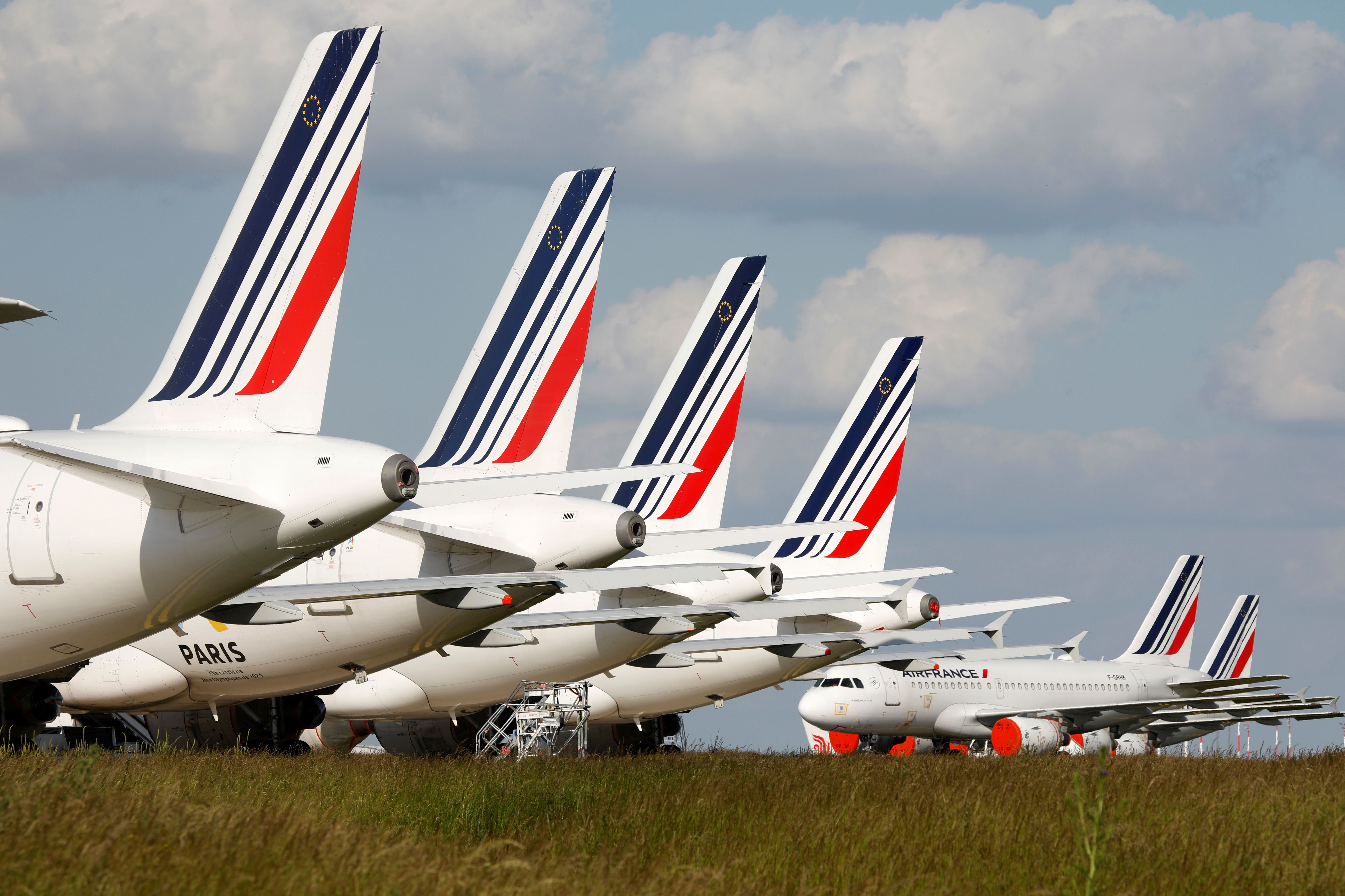 Des avions d'Air France sur le tarmac de l'aéroport Roissy-Charles de Gaulle, le 25 mai