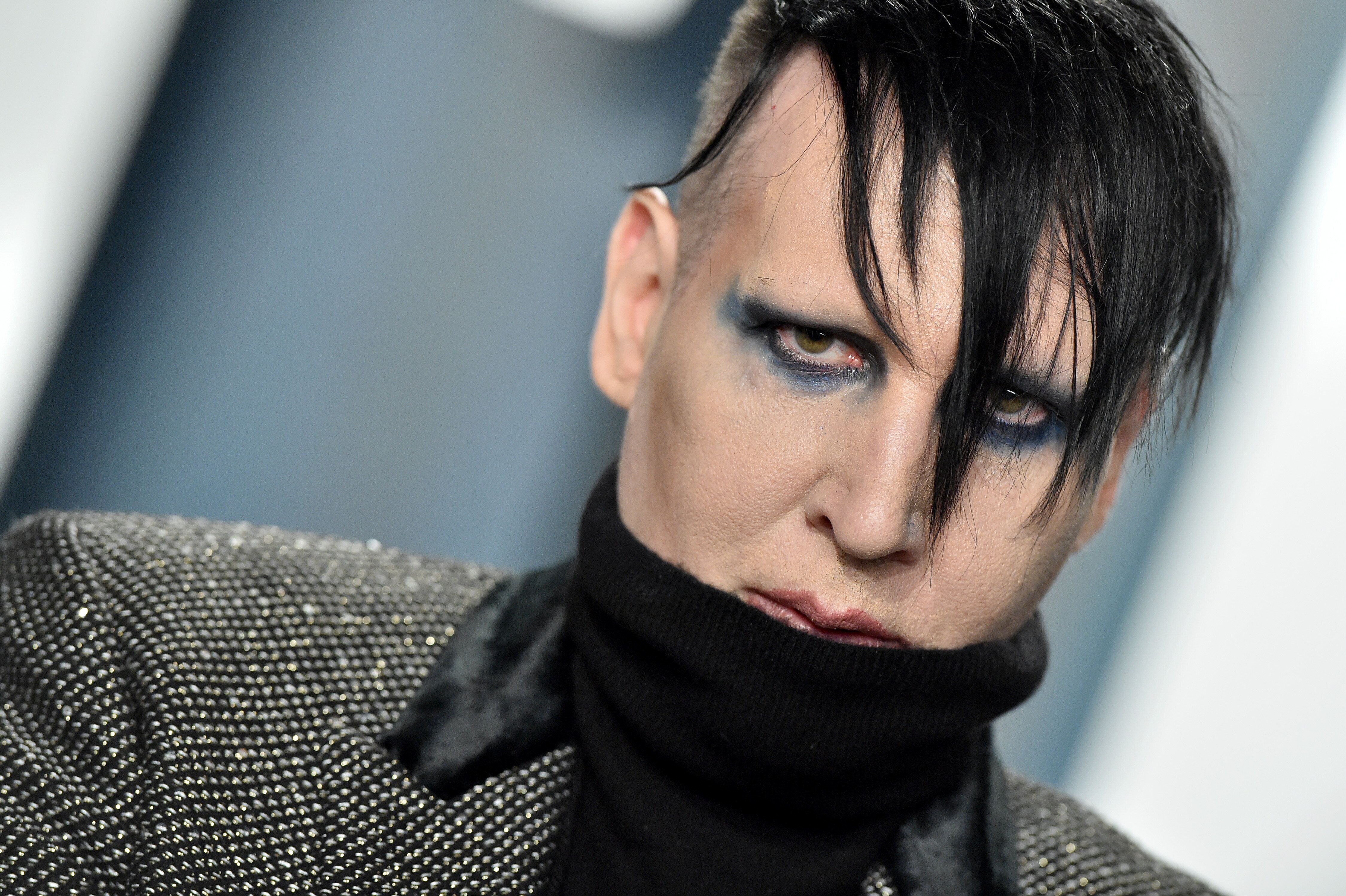 Marilyn Manson à l'after party des Oscars organisée par Vanity Fair le 9 février...