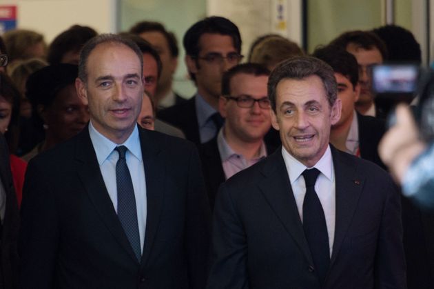 Jean-François Copé et Nicolas Sarkozy sortant d'une réunion au sujet du rejet des comptes de campagne...