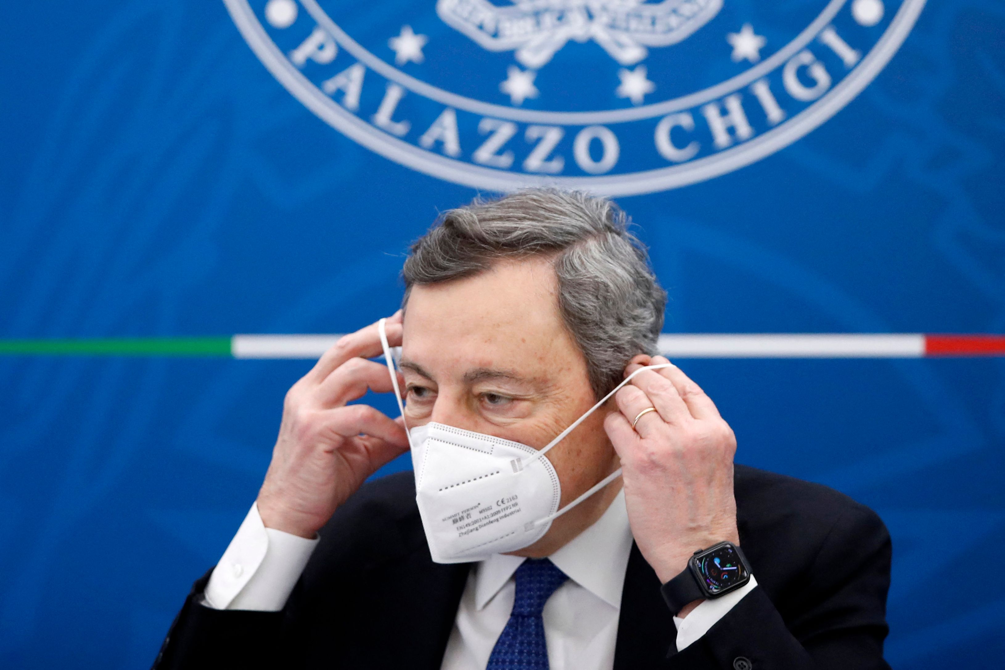 Le Premier ministre italien Mario Draghi, ici à Rome le 26 mars