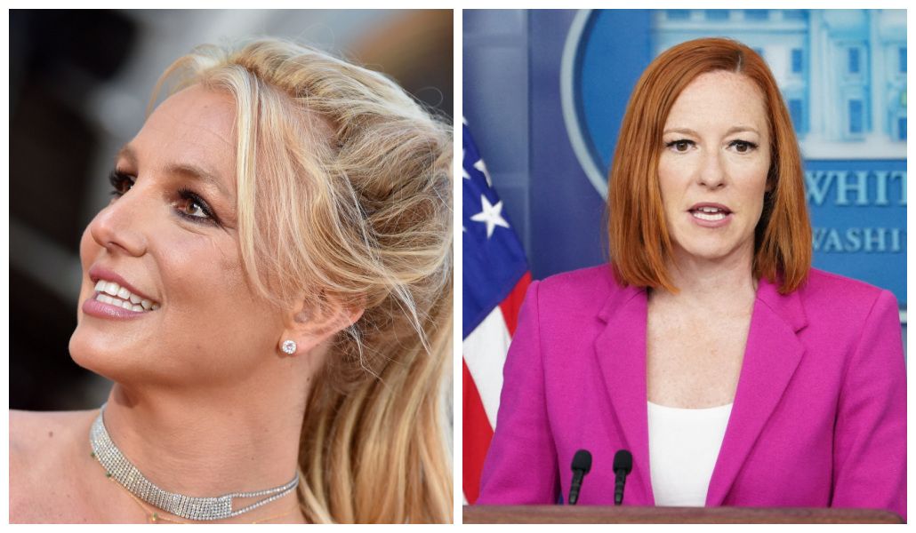 A gauche : la chanteuse Britney Spears en à Hollywood en 2019. A droite: La porte-parole de la Maison...