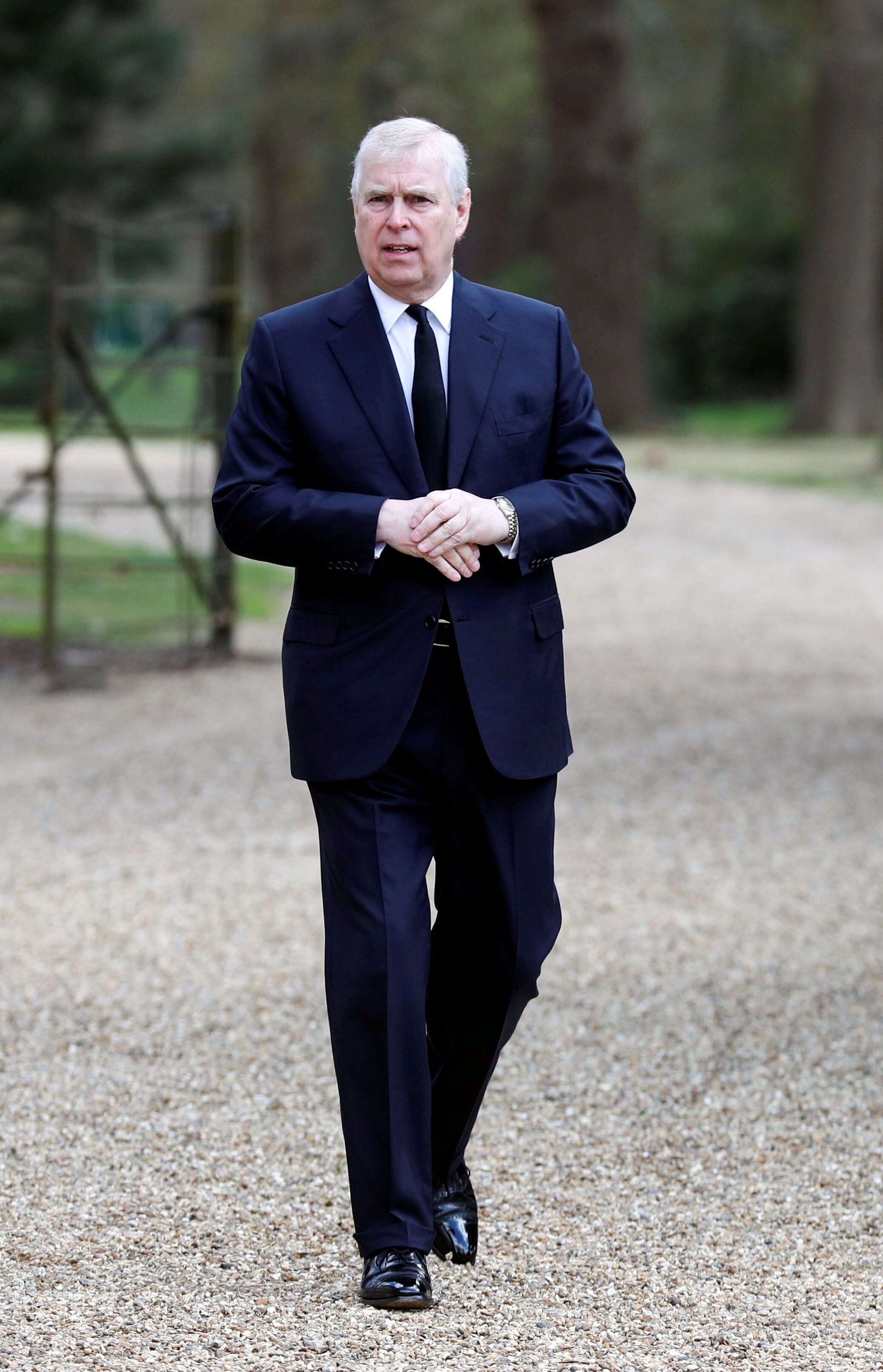 Le prince Andrew, lors d'un service à la Royal Chapel of All Saints de Windsor, le 11 avril