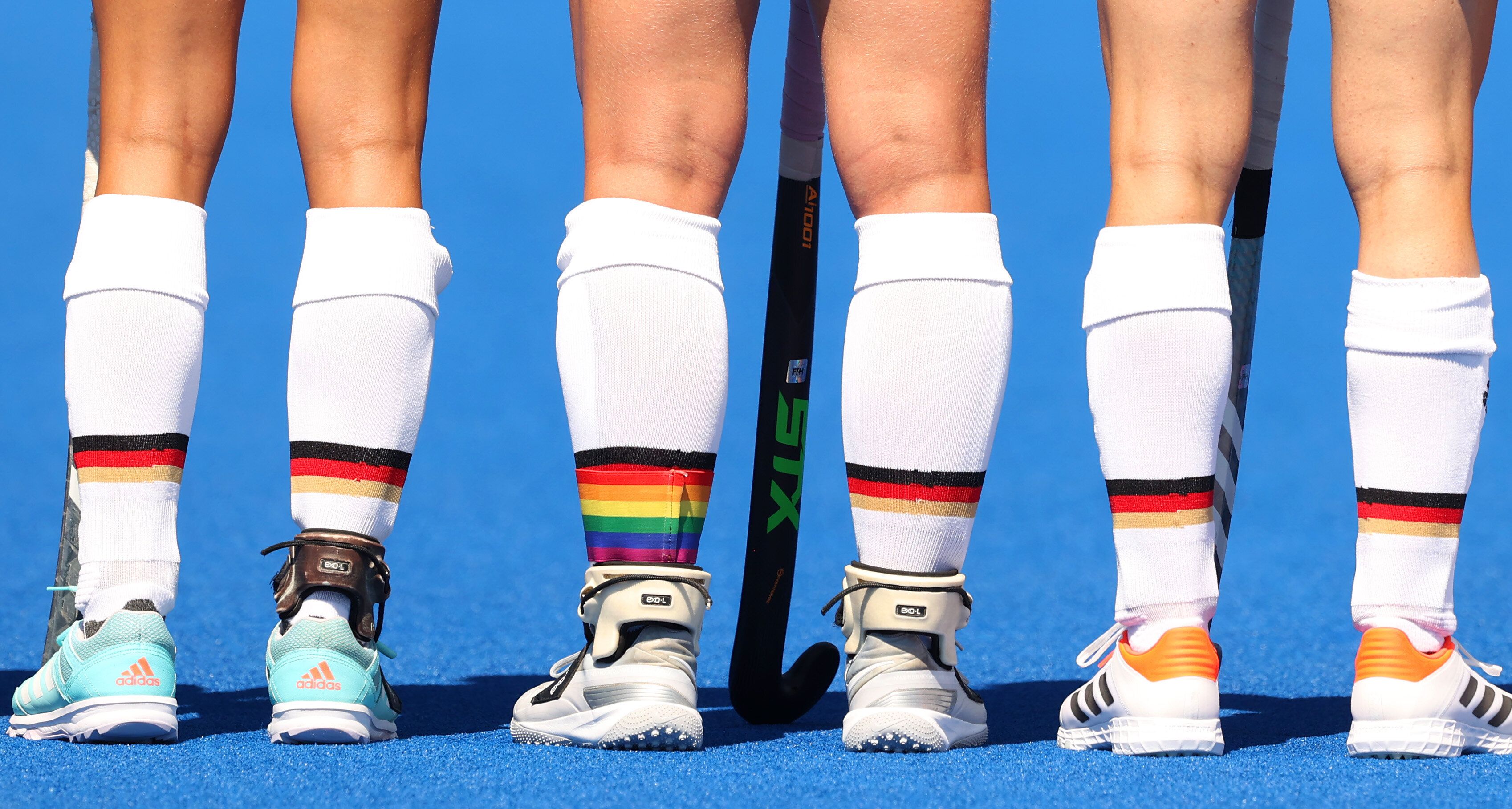 L'équipe allemande olympique de hockey lors des Jeux olympiques de Tokyo le 25 juillet