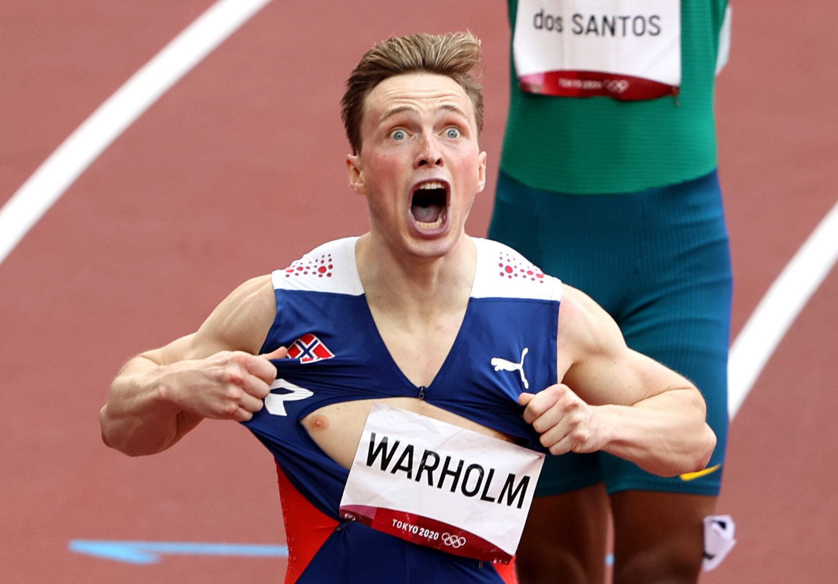(Karsten Warholm explose le record du monde du 400 m haies. Photo par Oliver Weiken/picture alliance...