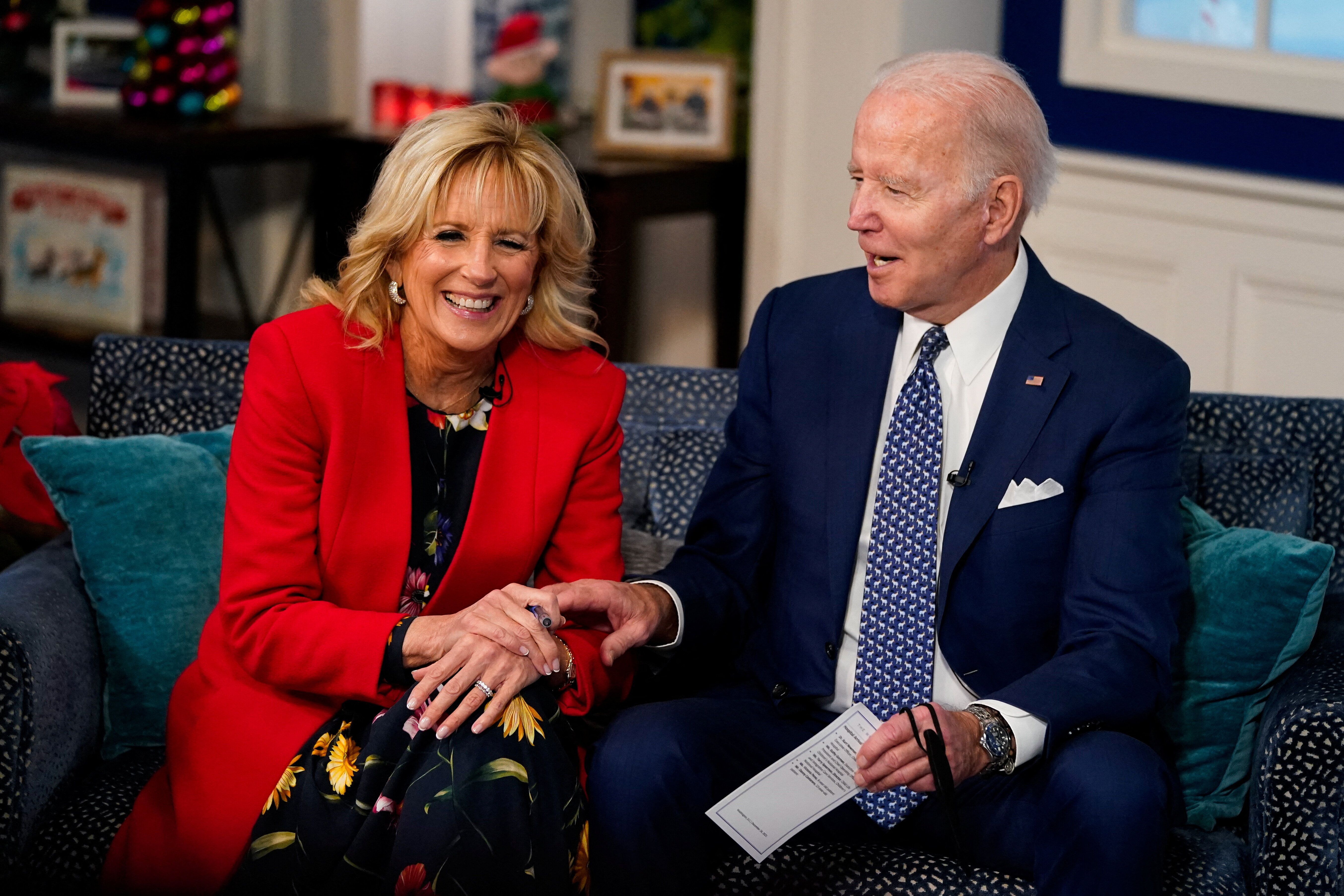 Jill et Joe Biden, ici à la Maison Blanche à Washington, le 24 décembre