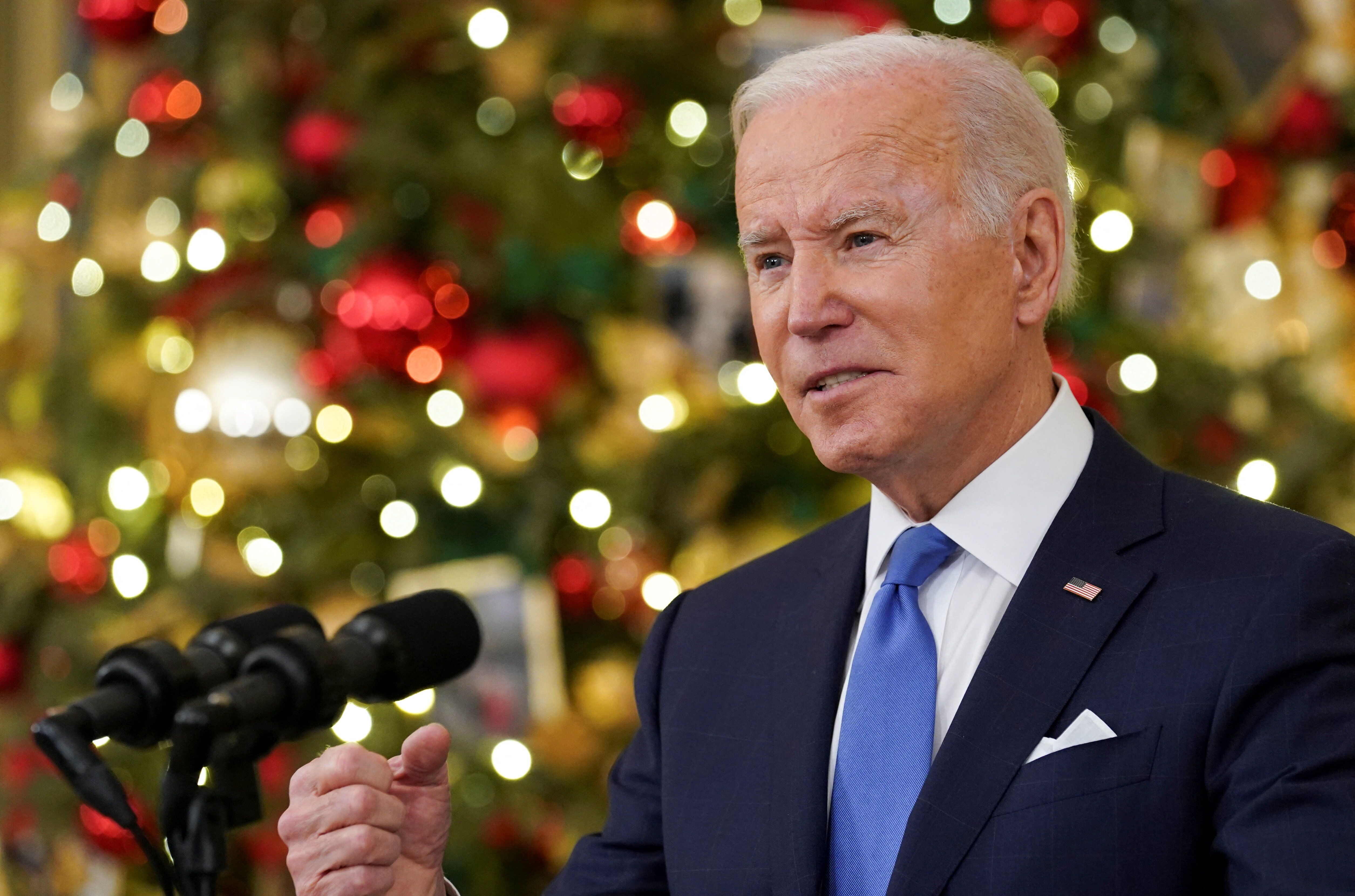 Joe Biden, ici s'exprimant depuis la Maison Blanche à Washington, le 21 décembre