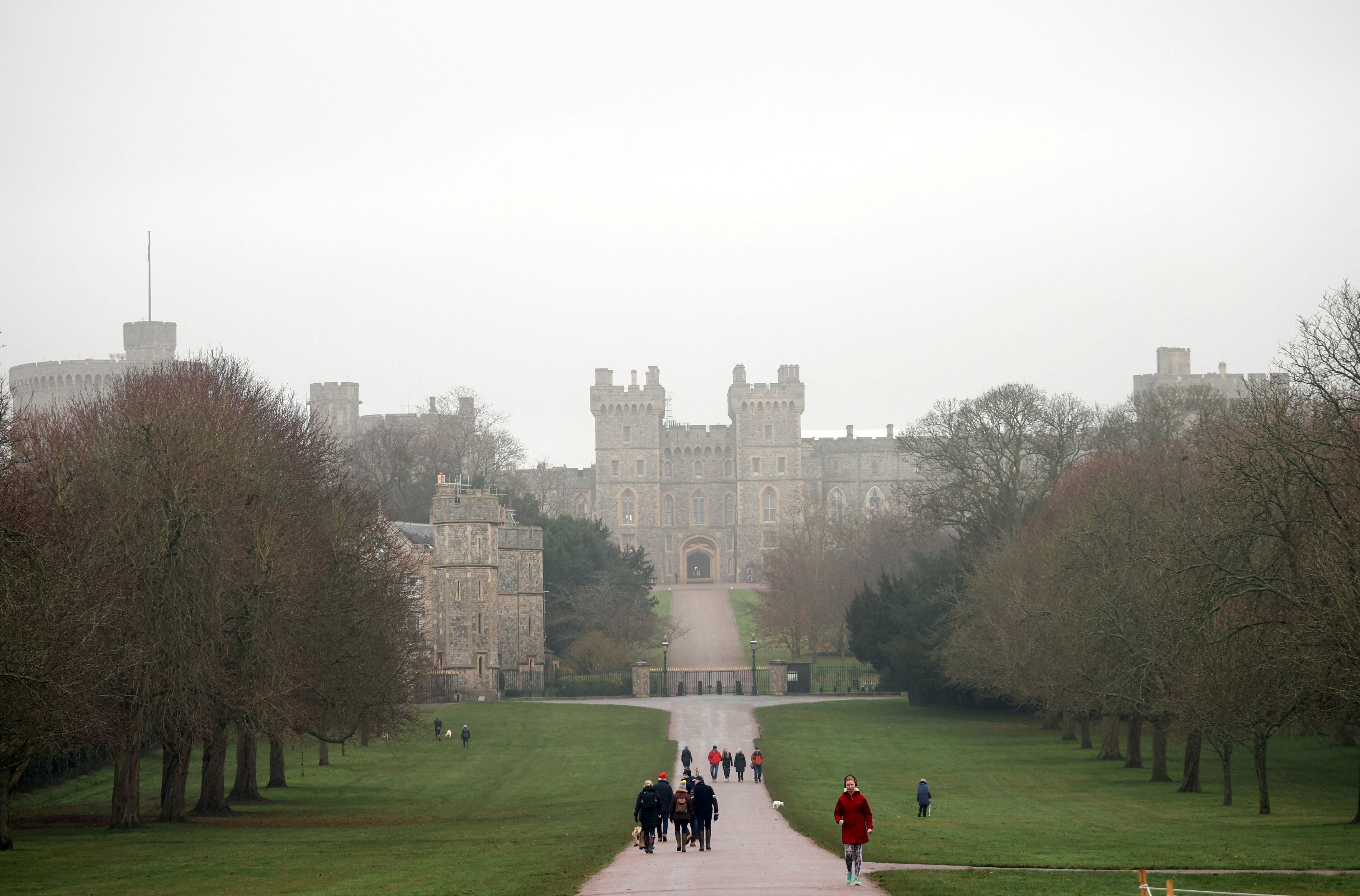Une vue générale du château de Windsor, en Grande-Bretagne, le 24 décembre