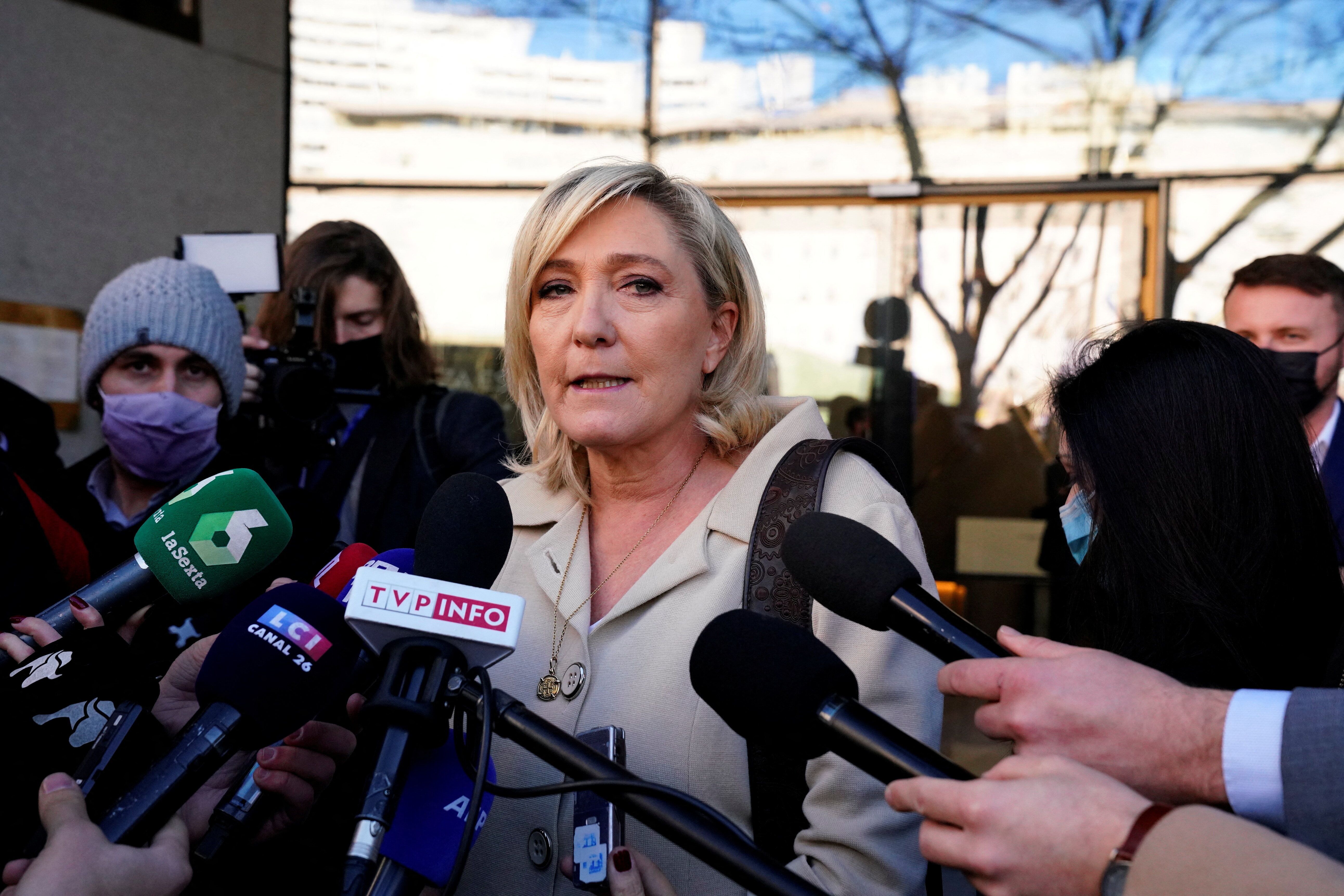 Marine Le Pen, ici à Madrid en Espagne, le 29 janvier