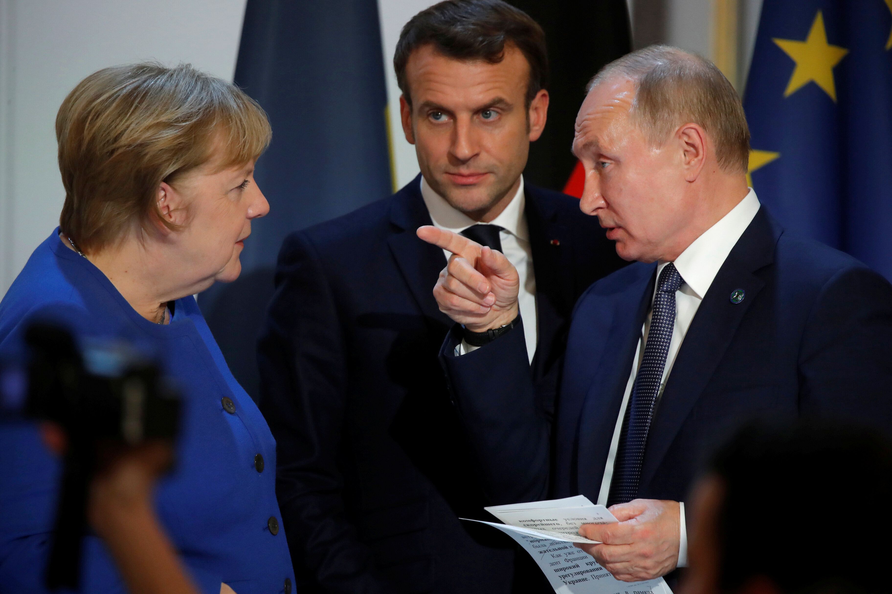 Les points de tension qui attendent Macron et Poutine à leur entretien sur l'Ukraine (photo de...