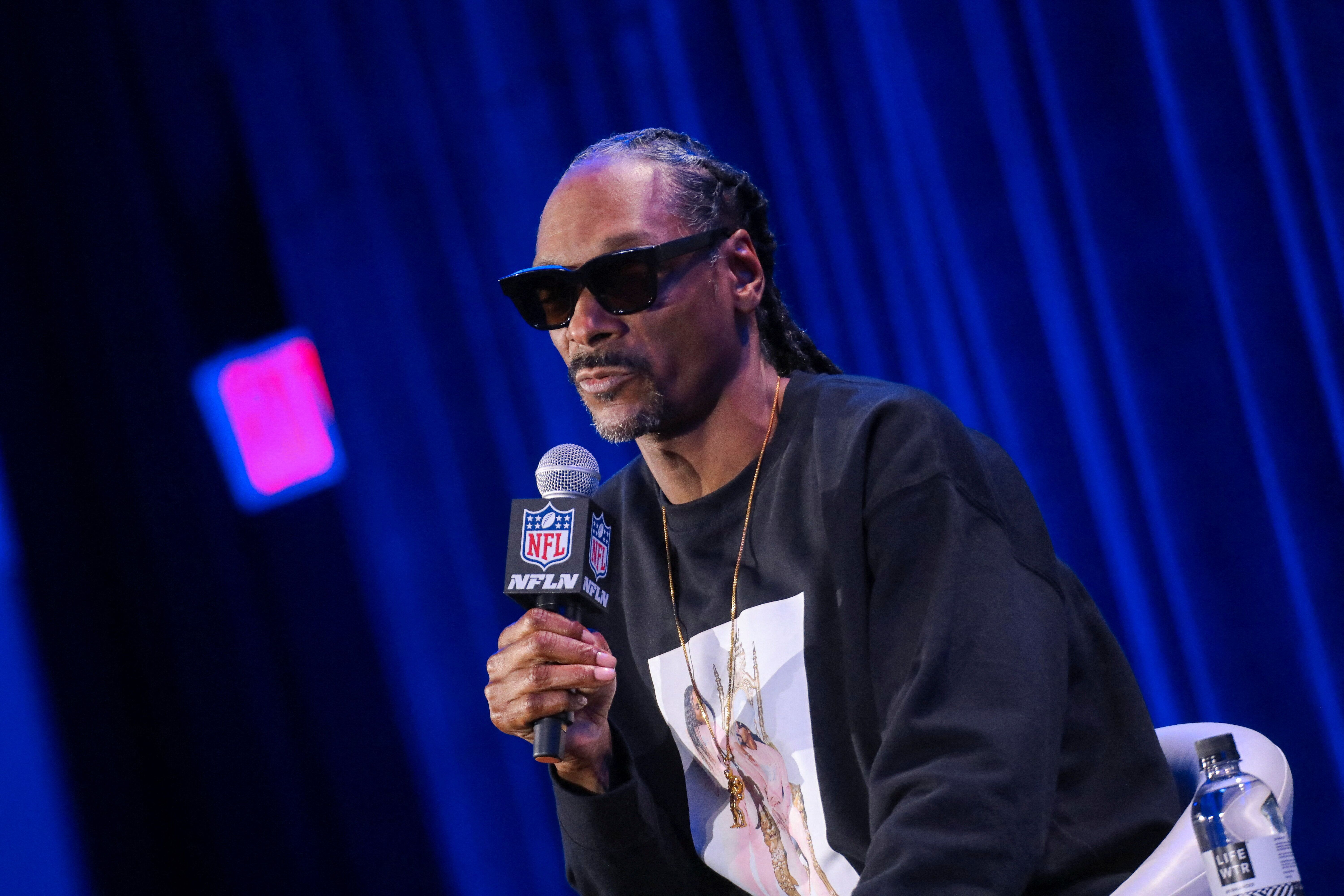 Snoop Dogg, ici lors d'une conférence de presse à Los Angeles, le 10 février