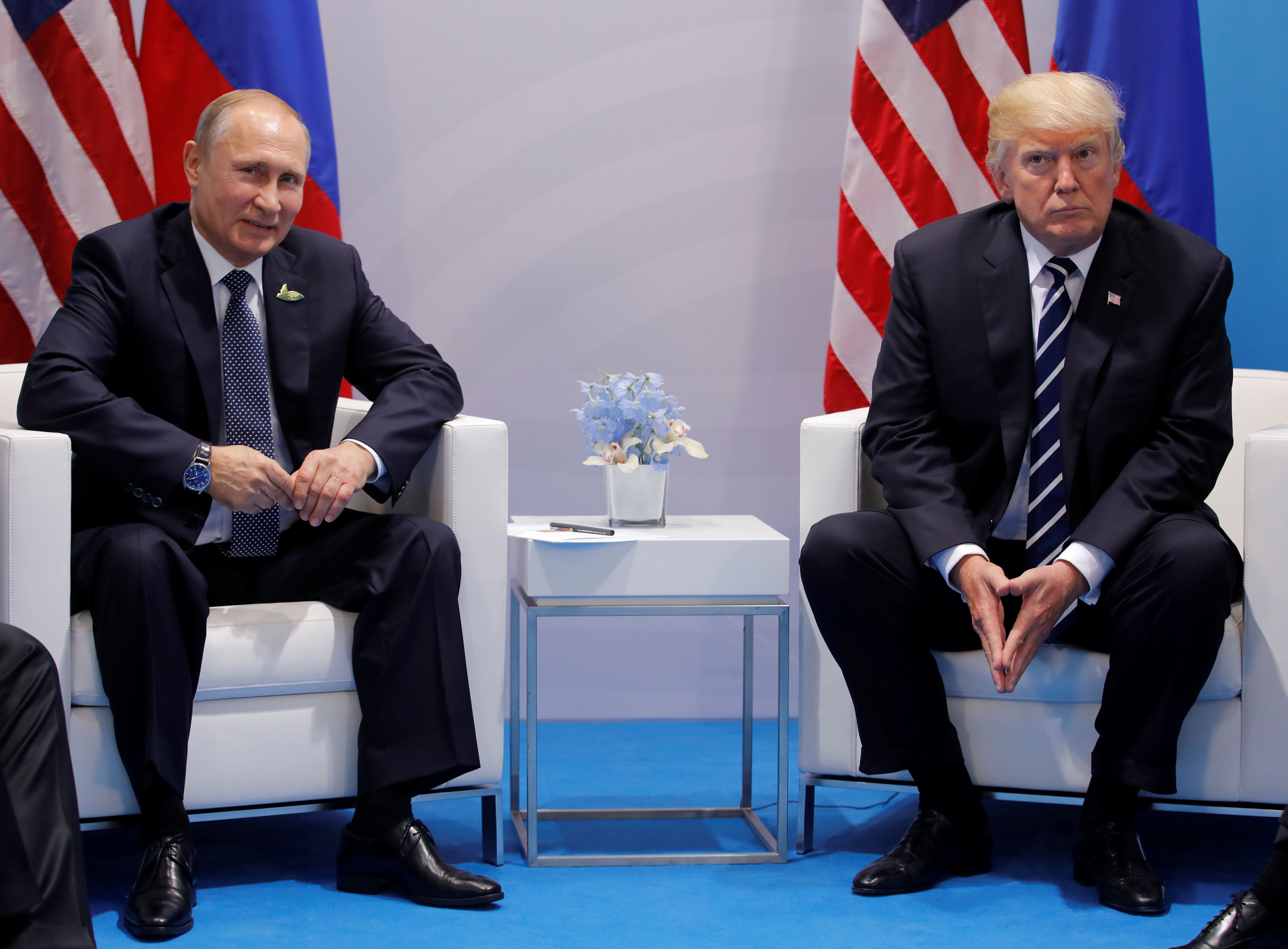 Vladimir Poutine et Donald Trump, le 7 juillet 2017 à