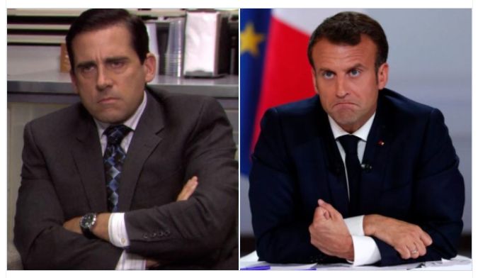 Un internaute s'est amusé à comparer des photos de Michael Scott et Emmanuel Macron sur