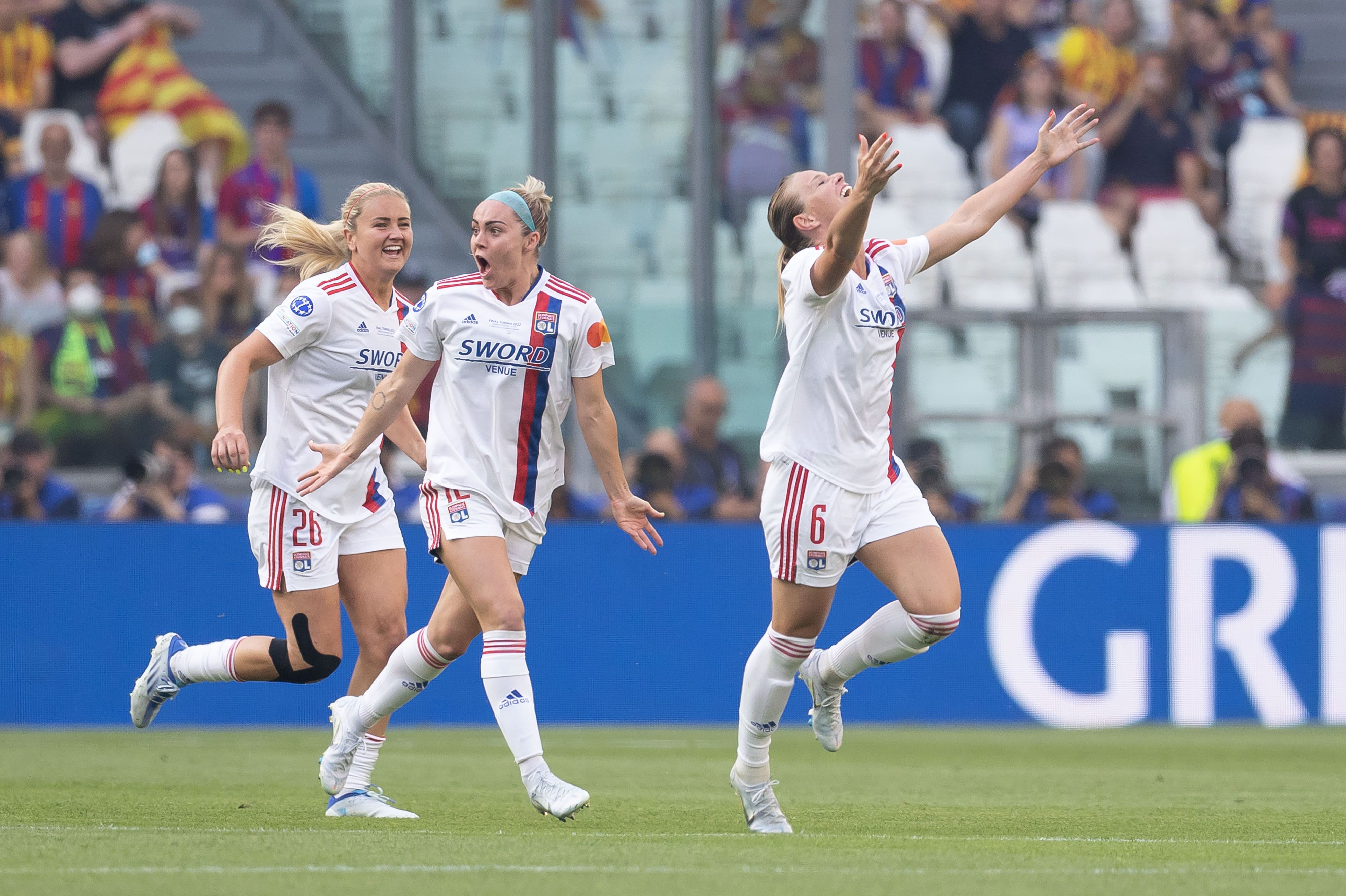 À l'Allianz Stadium de Turin, pour la finale de Ligue des champions féminines contre le Barça, la milieu...