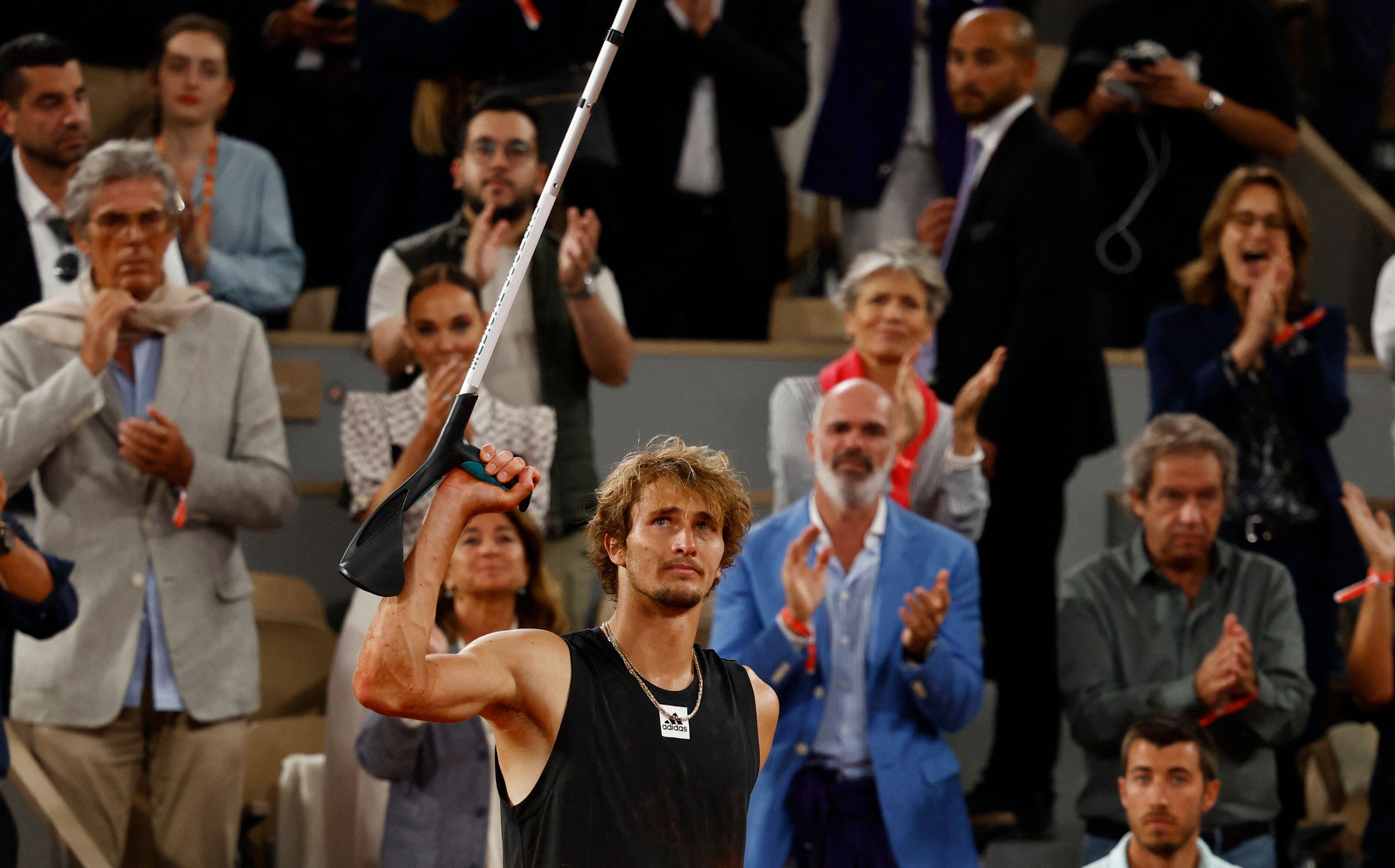 Alexander Zverev, le 3 juin 2022 lors de la demi-finale l'opposant à Rafael Nadal à